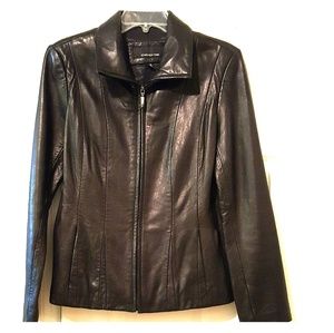 Womens Black Genuine leather Jacket